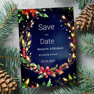 Rot-Blau Weihnachtsgebäck Save the Date Einladung