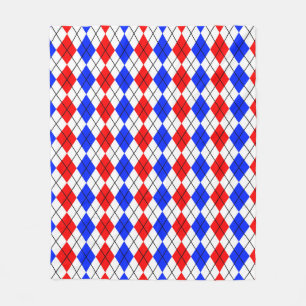 Rot Blau Weiß Argyle Karo Design Fleecedecke