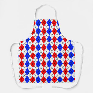 Rot Blau Weiß Argyle Karo Design Schürze