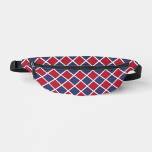 Rot Blau Weiß Harlekin Diamant Karomuster Bauchtasche