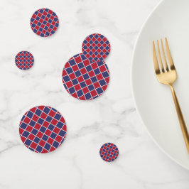 Rot Blau Weiß Harlekin Diamant Schachbrett Muster Konfetti