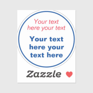 Rot blau Weiß Ihr Text hier ersetzen Slogan Aufkleber