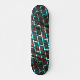 Rot blaue Flecken, Kratzer, Gitter oder Backstein Skateboard