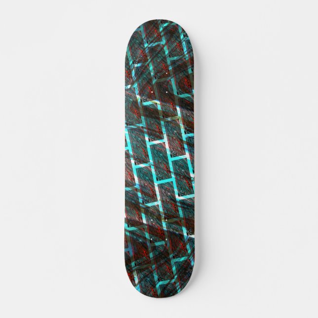 Rot blaue Flecken, Kratzer, Gitter oder Backstein  Skateboard (Vorne)