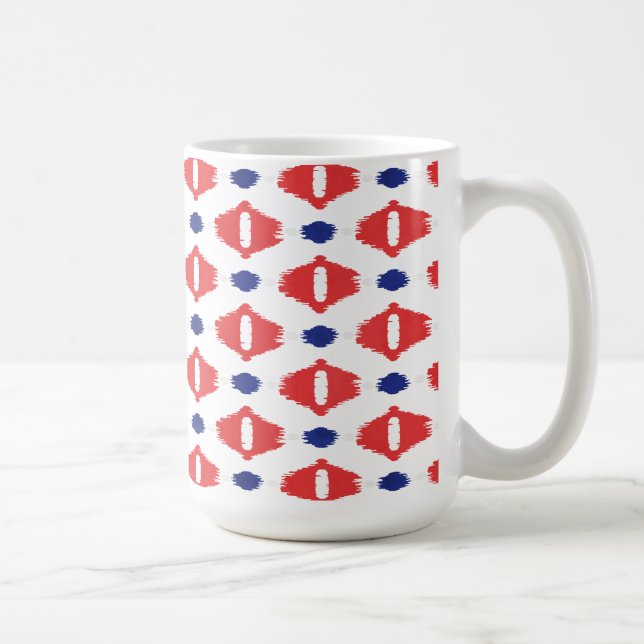 Rot-blaue Kat-Stammmuster Tasse (Rechts)