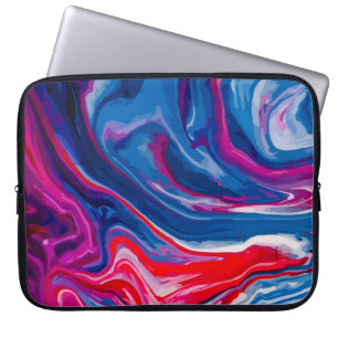 Rot-blaue Marmorstruktur Laptopschutzhülle
