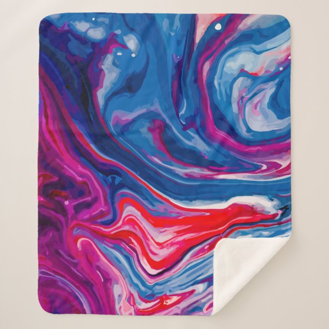 Rot-blaue Marmorstruktur Sherpadecke (Vorderseite)