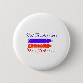 Rot-blaue Stifte, die die beste Lehrerin je geben, Button