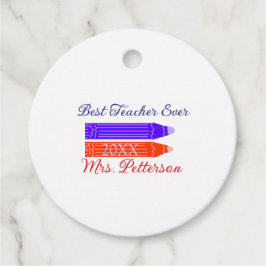 Rot-blaue Stifte, die die beste Lehrerin je geben, Geschenkanhänger