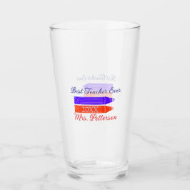 Rot-blaue Stifte, die die beste Lehrerin je geben, Glas
