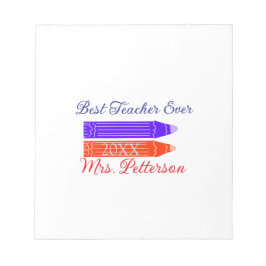 Rot-blaue Stifte, die die beste Lehrerin je geben, Notizblock