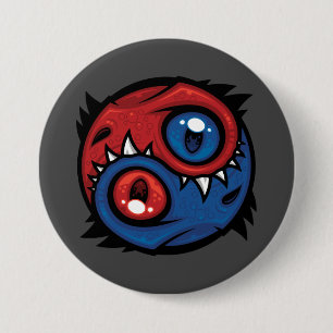 Rot-blaue Yin-Yang-Drachen Button