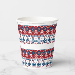 Rot-blaue Zierpapier-Tasse Pappbecher