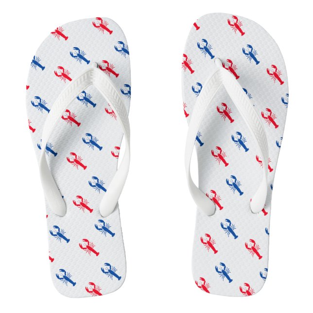 Rot-blaues Hummermuster Patriotic Beach Tow Flip Flops (Fußbett)