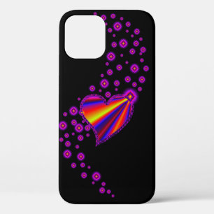 Rot blaues Regenbogenherz mit Sternen auf schwarz Case-Mate iPhone Hülle