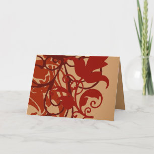 Rot blühen Notecard Karte