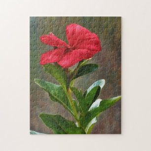 Rot-Blumen-Blumenkunst-Gartenpuzzle Puzzle