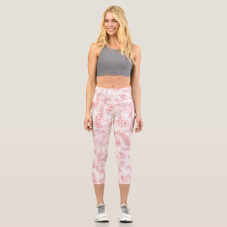 rot, Camouflage, Hochwaisted Capris, Capri Leggings