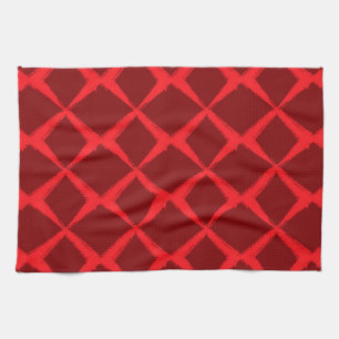 Rot, cool, trendy, urban, x-form Pinselstriche Geschirrtuch