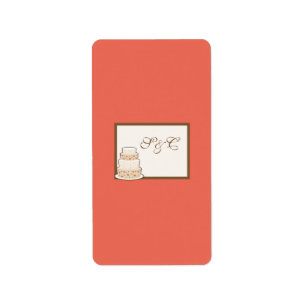 Rot/Creme Hochzeitstorte Miniaturkandy Wrapper Adressaufkleber