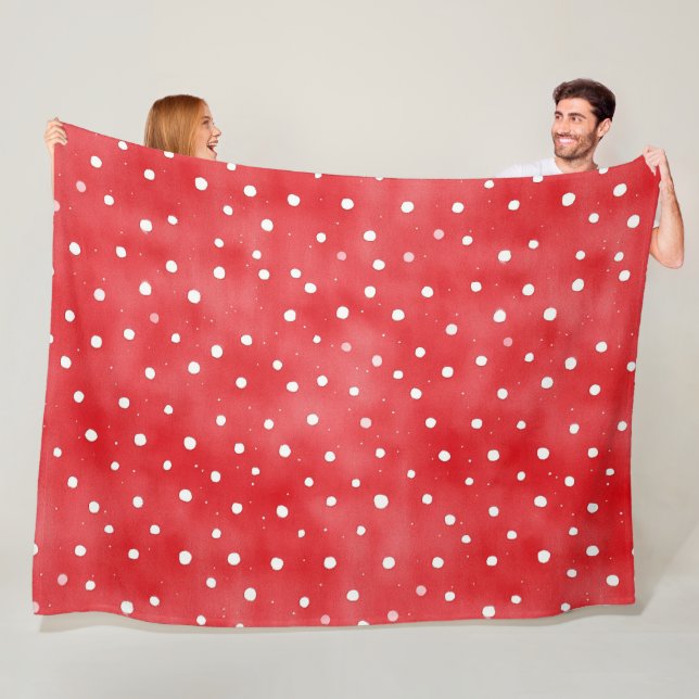 Rot creme karierte Streifen Geburtstag Fleecedecke (Beispiel)