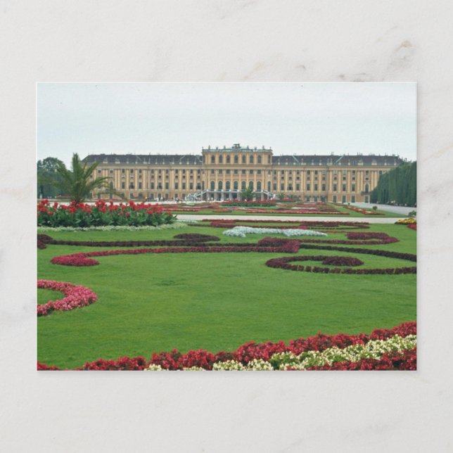 Rot das Schloss Shonbrunn der Habsburger, Wien, Postkarte (Vorderseite)
