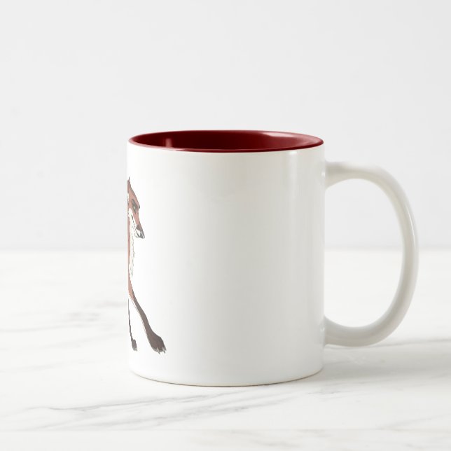 Rot der Fox Zweifarbige Tasse (Rechts)