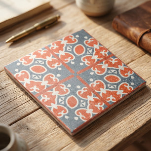 Rot dunkelblau gestört Zement-Look Mosaik Fliese