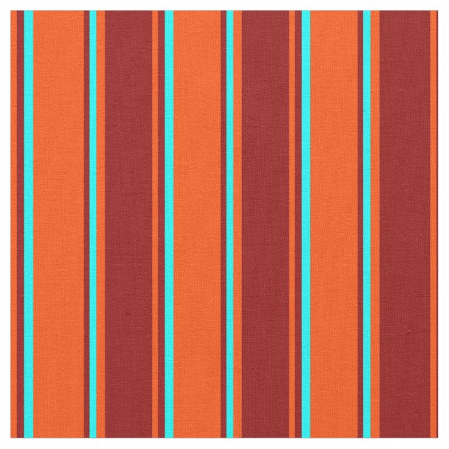 Rot-, Dunkelrot- und Aqua-Lined-Muster Stoff (Nahaufnahme)