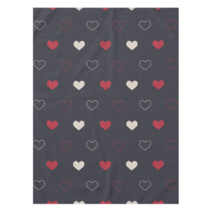 Rot & dunkles Herz Nahtloses Muster Cute Minimal Tischdecke