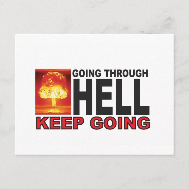 Rot durch die Hölle behalten geht Postkarte (Vorderseite)