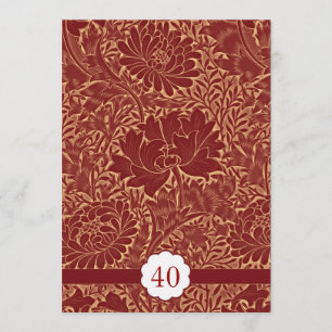 Rot elegante Retro Hochzeitstag Einladungen