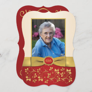 Rot, Elfenbeinküste, Gold 65. Foto Geburtstagseinl Einladung