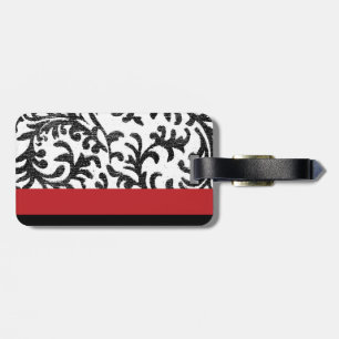 Rot-Flora-Damast Gepäckanhänger