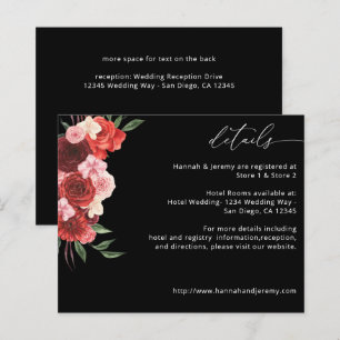 Rot florale Details im Budget - Schwarz