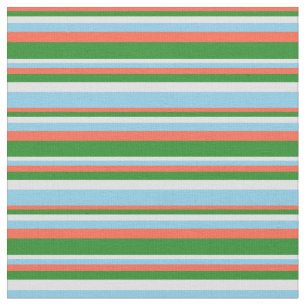 Rot, Forest Green, Lavender und Sky Blue Colored Stoff