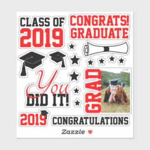 Rot-Foto-Abschluss Aufkleber