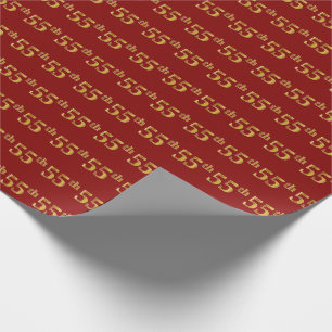 Rot, (Fünfzig-Fünftes) Ereignis des Imitat-Gold5 Geschenkpapier