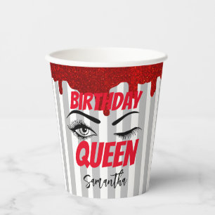Rot Funkelnd Geburtstag 18. Geburtstag   21.   40. Pappbecher