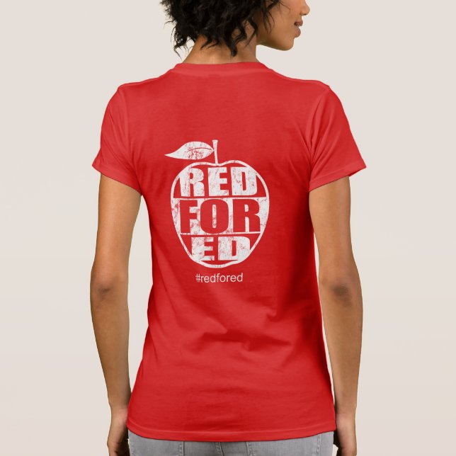 Rot für Ed #redfored Lehrer-Streik T-Shirt (Rückseite)
