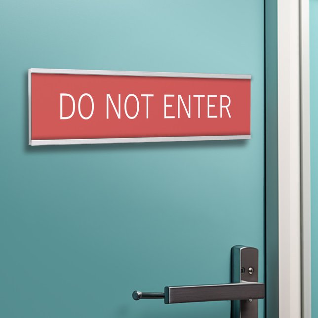 Rot: Geben Sie keine Warnung ein Türschild (Do Not Enter Door Sign - Customize your text and colors)