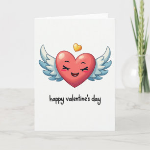 Rot geflügelte Herz Valentinstagskarte Karte