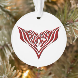 Rot geflügelter Vogel Neo-Tribal-Tätowierungsdesig Ornament