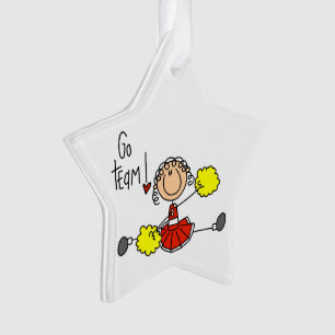 Rot gehen Team-Cheerleader Ornament