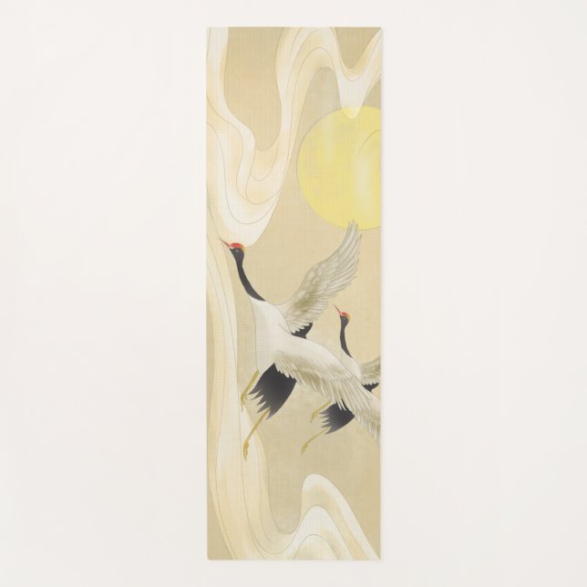 Rot gekrönter Kran im chinesischen Stil Yogamatte (Vorderseite)