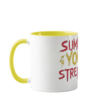 Rot & gelb "beschwört Ihre Stärke" Buchstabendesig