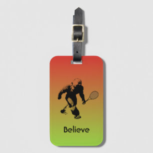 Rot-Gelb-Bigfoot-Tennis Gepäckanhänger