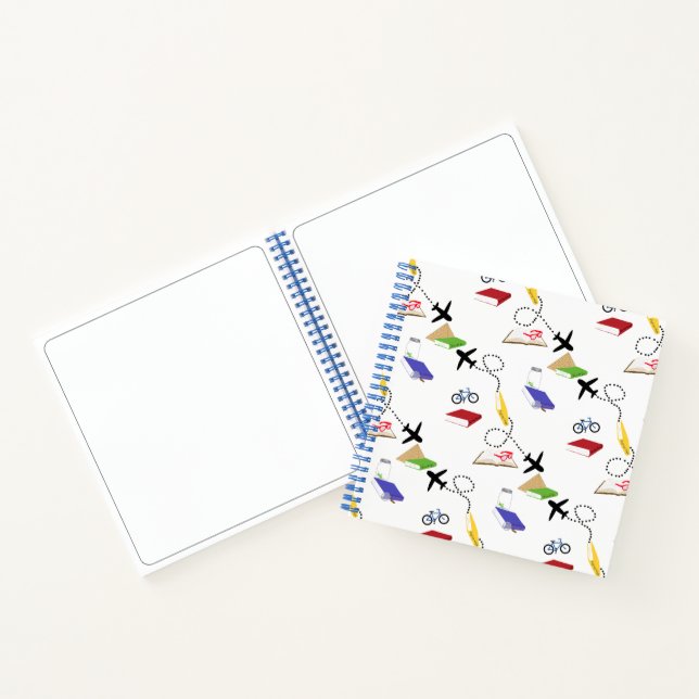 Rot-Gelb-Blau-Flugzeug-Reisejournal Notizbuch (Innenseite)