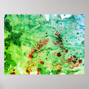 Rot Gelb Blau Grün Moderne Abstrakte Kunst Trendig Poster