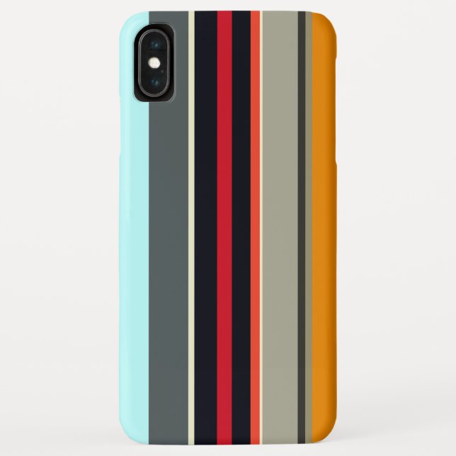 Rot-Gelb-Blau-Silber-Multicfarbene Streifen Case-Mate iPhone Hülle (Rückseite)